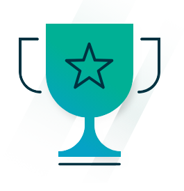 Trophy icon with a star, representing an award or recognition