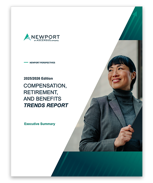 Cover of the Newport 2025/2026 Compensation, Retirement, and Benefits Trends Report